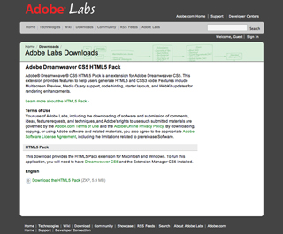 米アドビ、Dreamweaver CS5のHTML5ソリューションパックを無償提供