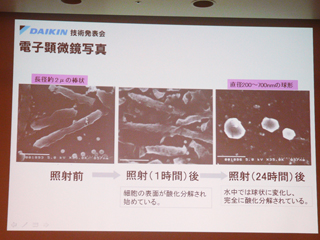 24時間でレジオネラ属菌のコロニー全滅! ダイキンのストリーマ放電技術