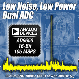 ADI、16ビット･デュアルADC「AD9650」を発表