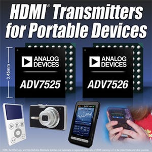 ADI、携帯電子機器向け低消費電力HDMIトランスミッタ2製品を発表