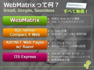 無償で始める動的Web構築 -MSの統合Web開発環境ツール「WebMatrix」とは?