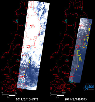 JAXA、「だいち」による東北地方太平洋沖地震の被災地域の観測を16日も実施