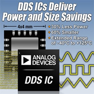 ADI、低消費電力かつ小型パッケージのDDS IC2製品を発表