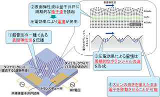 NTTと東北大、半導体中の電子スピンの向きを超音波により制御することに成功