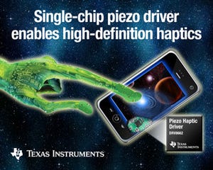 TI、立ち上がり時間1.5msのピエゾ・ハプティクス・ドライバを発表