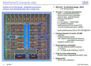 Hot Chips 23 - IBMがスパコンエンジンのBlue Gene/Qチップを発表