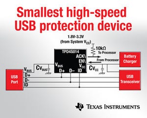 TI、携帯機器向け小型High-Speed USB保護デバイスを発表