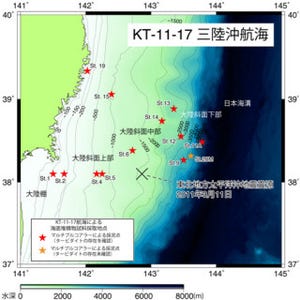 産総研ら、東北地方太平洋地震により変形した堆積物を仙台沖にて発見