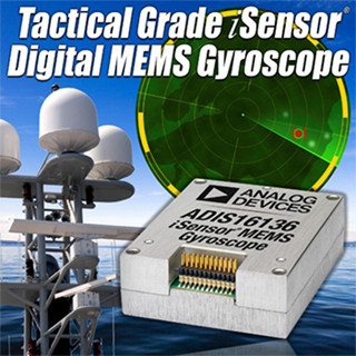 ADI、3.5°/hrのバイアス安定性を提供するMEMSジャイロセンサの提供を開始