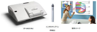日立、電子黒板機能搭載の超短投写プロジェクタ