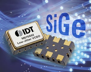 IDT、SiGeプロセス採用の低ジッタ電圧制御型SAW発振器を発表