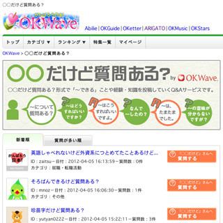 Q&Aサイト「OKWave」に新サービス「○○だけど質問ある?」が登場