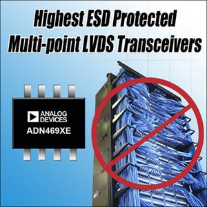 ADI、高ESD保護機能を搭載したLVDSトランシーバシリーズを発表