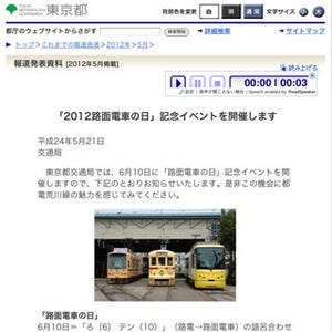 東京都交通局、路面電車の日にイベント開催 - 都電6000形も登場