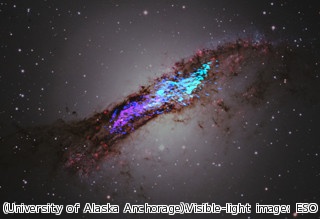 アルマ望遠鏡、1200万光年先のケンタウルスAの中心部を撮影