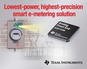 TI、スマートeメータ向けに低消費電力・高精度のAFEソリューションを発表