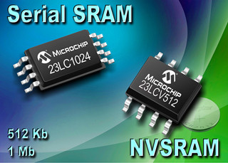 Microchip、Serial SRAMと低価格のNVSRAMを発表
