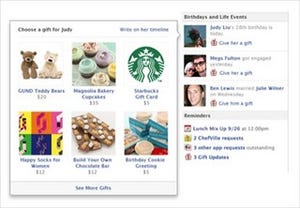 Facebookが新サービス「Gifts」発表
