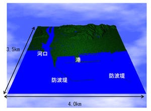 東大、石巻市における東日本大震災の津波そ上3次元シミュレーションを実施