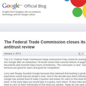 米Google、オンライン検索とMotorolaのFRAND特許の2点でFTCと和解