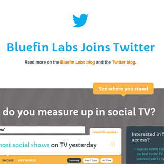Twitter、ソーシャルメディアとTV分析のBluefin Labsを買収