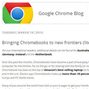 Googleが「Chromebook」の提供国を拡大、独、豪、カナダなど6カ国で販売へ