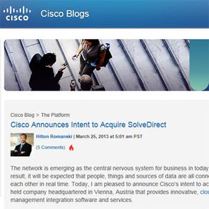 米Cisco、クラウド・ネットワークサービス管理のSolveDirectを買収