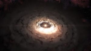 ALMA望遠鏡、原始惑星系円盤で星間微粒子が寄せ集まっていく場所を発見