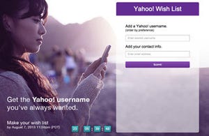 放置されたユーザネームを再配布する米Yahoo!、取得希望の受け付け開始