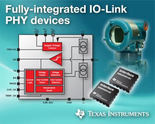 TI、フォルト保護機能を内蔵した全機能集積型IO-LINK PHYを発表