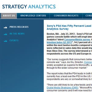 PS4とXbox One、欧米の消費者調査ではPS4が有利か? 米Strategy Analytics