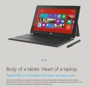 米Microsoftが「Surface Pro」を100ドルの値下げ - 日本は未定