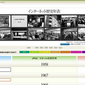 JPNIC、「インターネット歴史年表」正式版を公開