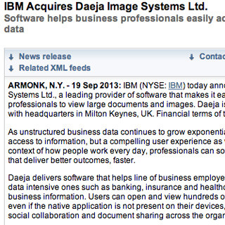 IBMがビックデータビューアの英Daejaを買収 - ECM事業を強化