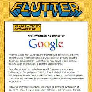 Google、ジェスチャー認識技術のFlutterを買収