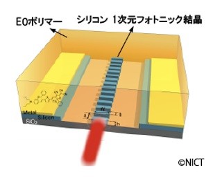 NICT、有機電気光学ポリマーとシリコンを融合した電気光学変調器を開発