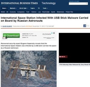 宇宙ステーションのシステムが過去にマルウェア感染 - Kaspersky氏が明かす