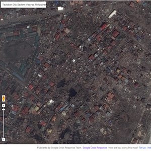 Google、台風被害を受けたフィリピンの衛星写真を災害情報マップで公開