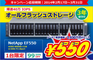 ネットワールド、2,930万円のストレージを550円で提供するキャンペーン