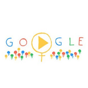 3月7日～8日のGoogleロゴは「国際女性デー」記念の特別仕様
