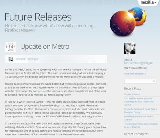 Mozilla、FirefoxのWindows 8向けアプリの開発を中止