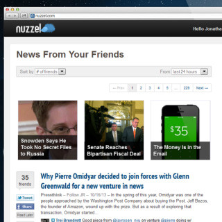 友人がTwitterやFBで共有したニュースを簡単に閲覧できる「Nuzzel」公開