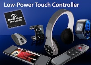 Microchip、低消費電力の投影型静電容量式タッチコントローラを発表