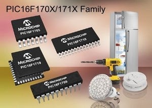 Microchip、8ビットマイコン「PIC16(L)F170X/F171X」ファミリを発表