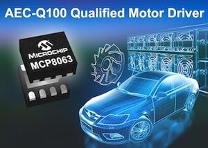 Microchip、AEC-Q100認証取得済みの車載グレードモータドライバを発表