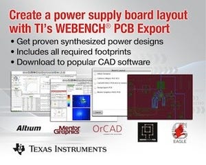 TI、電源回路のPCBレイアウトを迅速化するWEBENCH PCB Exportを発表