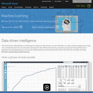 米Microsoft、機械学習クラウド「Azure Machine Learning」発表