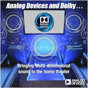 ADIのSHARCプロセッサがDolbyのシネマサウンドデコーディング認証を取得