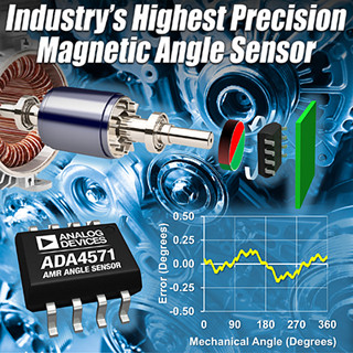 ADI、0.5°maxの精度を実現した磁気角度センサ「ADA4571」を発表
