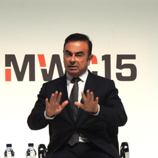 日産のゴーン氏がMWCに初登場、「2016年に自動走行カーを投入する」